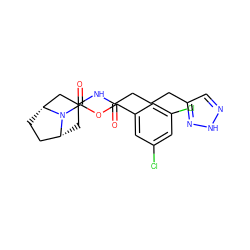 O=C(CCCc1cn[nH]n1)NC1C[C@@H]2CC[C@H](C1)N2C(=O)OCc1cc(Cl)cc(Cl)c1 ZINC000209506138