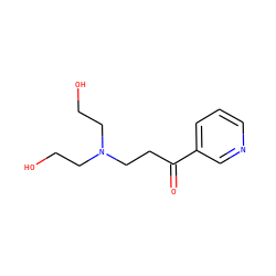 O=C(CCN(CCO)CCO)c1cccnc1 ZINC000045366364