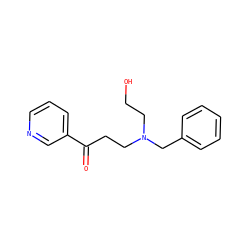 O=C(CCN(CCO)Cc1ccccc1)c1cccnc1 ZINC000045357610