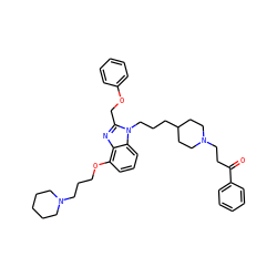 O=C(CCN1CCC(CCCn2c(COc3ccccc3)nc3c(OCCCN4CCCCC4)cccc32)CC1)c1ccccc1 ZINC000027713498