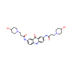 O=C(CCN1CCC(O)CC1)Nc1ccc2[nH]c3ccc(NC(=O)CCN4CCC(O)CC4)cc3c(=O)c2c1 ZINC000028456133