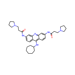 O=C(CCN1CCCC1)Nc1ccc2c(NC3CCCCCC3)c3ccc(NC(=O)CCN4CCCC4)cc3nc2c1 ZINC000049771329