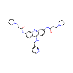 O=C(CCN1CCCC1)Nc1ccc2c(NCc3cccnc3)c3ccc(NC(=O)CCN4CCCC4)cc3nc2c1 ZINC000027517523
