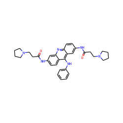 O=C(CCN1CCCC1)Nc1ccc2c(Nc3ccccc3)c3cc(NC(=O)CCN4CCCC4)ccc3nc2c1 ZINC000027517864