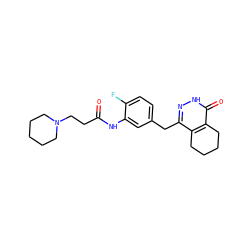 O=C(CCN1CCCCC1)Nc1cc(Cc2n[nH]c(=O)c3c2CCCC3)ccc1F ZINC000139547517
