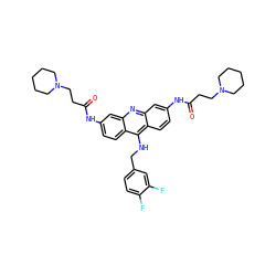 O=C(CCN1CCCCC1)Nc1ccc2c(NCc3ccc(F)c(F)c3)c3ccc(NC(=O)CCN4CCCCC4)cc3nc2c1 ZINC000028878758
