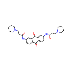 O=C(CCN1CCCCC1)Nc1ccc2c(c1)C(=O)c1cc(NC(=O)CCN3CCCCC3)ccc1C2=O ZINC000004393901