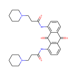 O=C(CCN1CCCCC1)Nc1cccc2c1C(=O)c1c(NC(=O)CCN3CCCCC3)cccc1C2=O ZINC000013556212