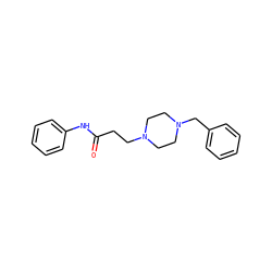 O=C(CCN1CCN(Cc2ccccc2)CC1)Nc1ccccc1 ZINC000019841436