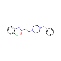 O=C(CCN1CCN(Cc2ccccc2)CC1)Nc1ccccc1Cl ZINC000019367918