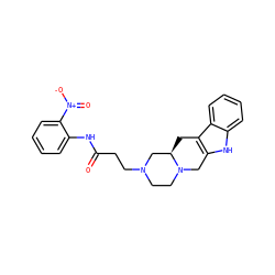 O=C(CCN1CCN2Cc3[nH]c4ccccc4c3C[C@@H]2C1)Nc1ccccc1[N+](=O)[O-] ZINC000026749765