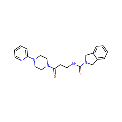 O=C(CCNC(=O)N1Cc2ccccc2C1)N1CCN(c2ccccn2)CC1 ZINC000106336786