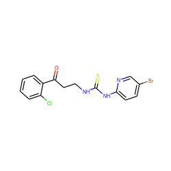 O=C(CCNC(=S)Nc1ccc(Br)cn1)c1ccccc1Cl ZINC000014943874