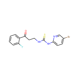 O=C(CCNC(=S)Nc1ccc(Br)cn1)c1ccccc1F ZINC000014943872