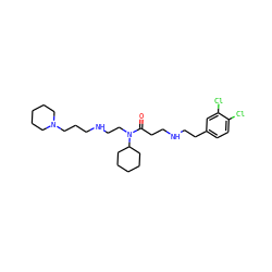 O=C(CCNCCc1ccc(Cl)c(Cl)c1)N(CCNCCCN1CCCCC1)C1CCCCC1 ZINC000473090684