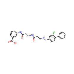 O=C(CCNCc1ccc(-c2ccccc2)c(Cl)c1)NCCC(=O)Nc1cccc(C(=O)O)c1 ZINC000584905143