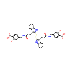 O=C(CCc1c(SSc2[nH]c3ccccc3c2CCC(=O)NCc2ccc(C(=O)O)c(O)c2)[nH]c2ccccc12)NCc1ccc(C(=O)O)c(O)c1 ZINC000095541421