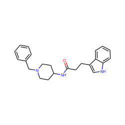 O=C(CCc1c[nH]c2ccccc12)NC1CCN(Cc2ccccc2)CC1 ZINC000005933288