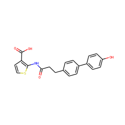 O=C(CCc1ccc(-c2ccc(O)cc2)cc1)Nc1sccc1C(=O)O ZINC000473097047