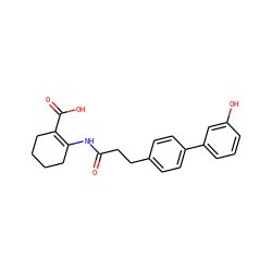 O=C(CCc1ccc(-c2cccc(O)c2)cc1)NC1=C(C(=O)O)CCCC1 ZINC001772628711