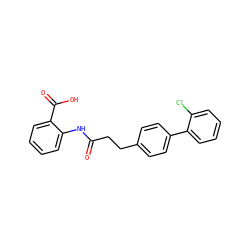 O=C(CCc1ccc(-c2ccccc2Cl)cc1)Nc1ccccc1C(=O)O ZINC000035950741