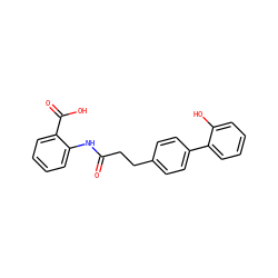 O=C(CCc1ccc(-c2ccccc2O)cc1)Nc1ccccc1C(=O)O ZINC000035858614
