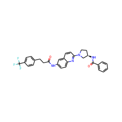 O=C(CCc1ccc(C(F)(F)F)cc1)Nc1ccc2nc(N3CC[C@@H](NC(=O)c4ccccc4)C3)ccc2c1 ZINC000036351751