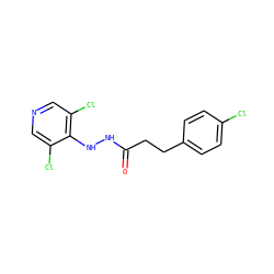 O=C(CCc1ccc(Cl)cc1)NNc1c(Cl)cncc1Cl ZINC000084654050