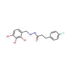 O=C(CCc1ccc(F)cc1)NNCc1ccc(O)c(O)c1O ZINC001772605812