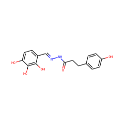 O=C(CCc1ccc(O)cc1)N/N=C/c1ccc(O)c(O)c1O ZINC001772603797