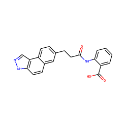 O=C(CCc1ccc2c(ccc3[nH]ncc32)c1)Nc1ccccc1C(=O)O ZINC000035996317