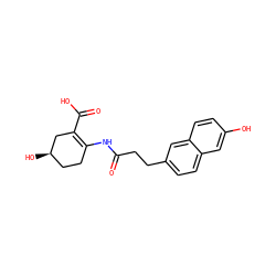 O=C(CCc1ccc2cc(O)ccc2c1)NC1=C(C(=O)O)C[C@H](O)CC1 ZINC000049111393
