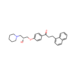 O=C(CCc1cccc2ccccc12)c1ccc(OC[C@H](O)CN2CCCCC2)cc1 ZINC000096941825