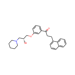 O=C(CCc1cccc2ccccc12)c1cccc(OC[C@H](O)CN2CCCCC2)c1 ZINC000096941828