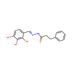O=C(CCc1ccccc1)N/N=C/c1ccc(O)c(O)c1O ZINC001772622212