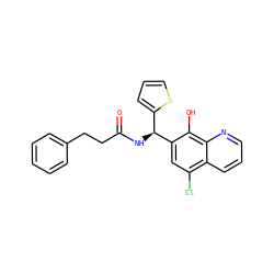 O=C(CCc1ccccc1)N[C@@H](c1cccs1)c1cc(Cl)c2cccnc2c1O ZINC000000801102