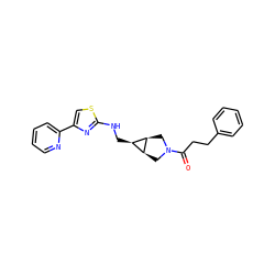 O=C(CCc1ccccc1)N1C[C@H]2[C@@H](CNc3nc(-c4ccccn4)cs3)[C@H]2C1 ZINC000101637737