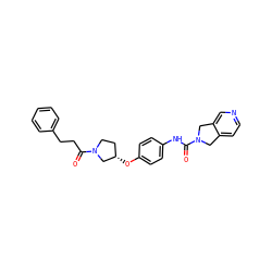 O=C(CCc1ccccc1)N1CC[C@H](Oc2ccc(NC(=O)N3Cc4ccncc4C3)cc2)C1 ZINC000166796806