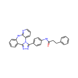 O=C(CCc1ccccc1)Nc1ccc(-c2nnc3n2-c2cccnc2Nc2ccccc2-3)cc1 ZINC000142021337