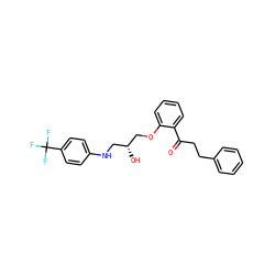 O=C(CCc1ccccc1)c1ccccc1OC[C@H](O)CNc1ccc(C(F)(F)F)cc1 ZINC000040585010