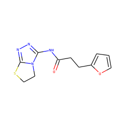 O=C(CCc1ccco1)Nc1nnc2n1CCS2 ZINC000096933436