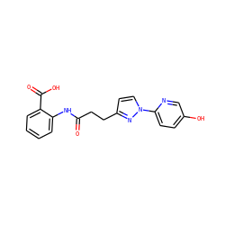 O=C(CCc1ccn(-c2ccc(O)cn2)n1)Nc1ccccc1C(=O)O ZINC000028823810