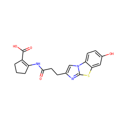 O=C(CCc1cn2c(n1)sc1cc(O)ccc12)NC1=C(C(=O)O)CCC1 ZINC000034853233