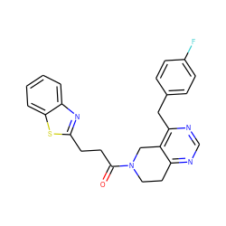 O=C(CCc1nc2ccccc2s1)N1CCc2ncnc(Cc3ccc(F)cc3)c2C1 ZINC000145755849