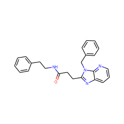 O=C(CCc1nc2cccnc2n1Cc1ccccc1)NCCc1ccccc1 ZINC000004901210