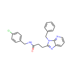 O=C(CCc1nc2cccnc2n1Cc1ccccc1)NCc1ccc(Cl)cc1 ZINC000004901246