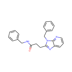 O=C(CCc1nc2cccnc2n1Cc1ccccc1)NCc1ccccc1 ZINC000004901184