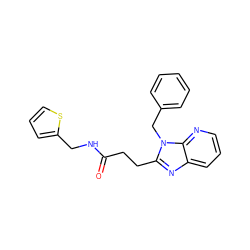 O=C(CCc1nc2cccnc2n1Cc1ccccc1)NCc1cccs1 ZINC001772635487
