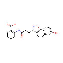 O=C(CCc1noc2c1CCc1cc(O)ccc1-2)NC1=C(C(=O)O)CCCC1 ZINC000040414369