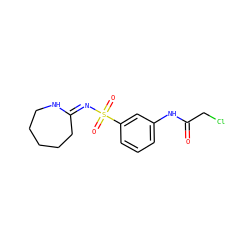 O=C(CCl)Nc1cccc(S(=O)(=O)/N=C2\CCCCCN2)c1 ZINC000003885989